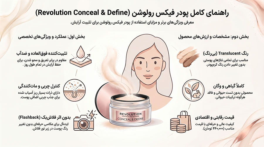 پودر فیکس رولوشن مدل conceal & define رنگ translucent