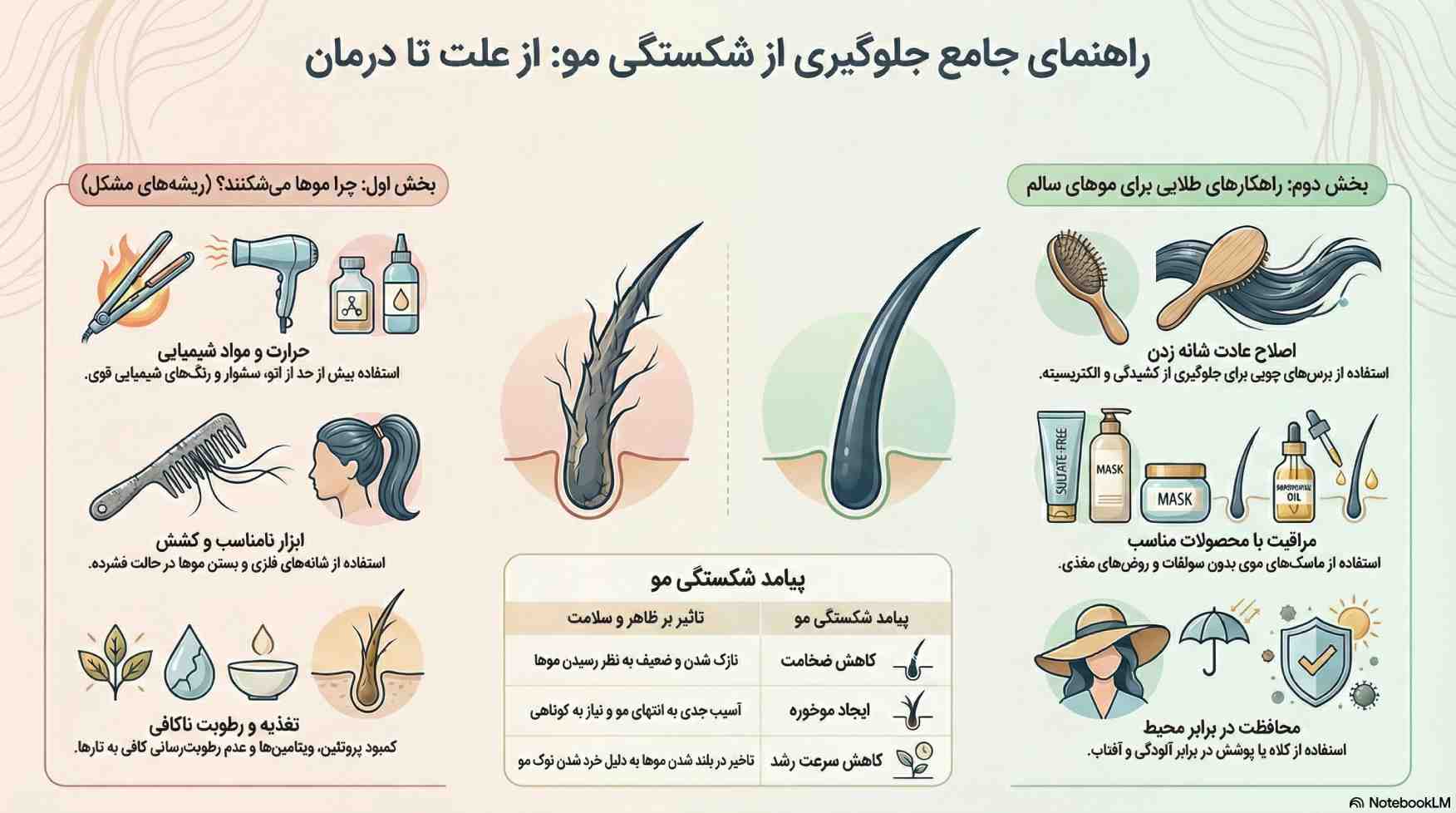 دلیل شکستگی مو