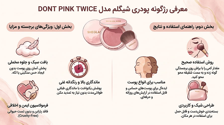 رژگونه پودری شیگلم مدل DONT PINK TWICE
