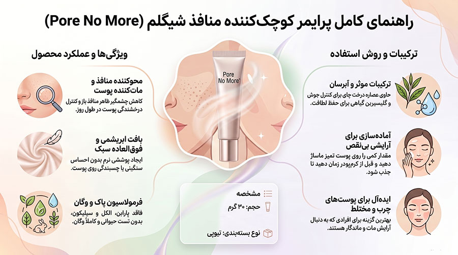 پرایمر کوچک کننده منافذ شیگلم مدل Pore no more