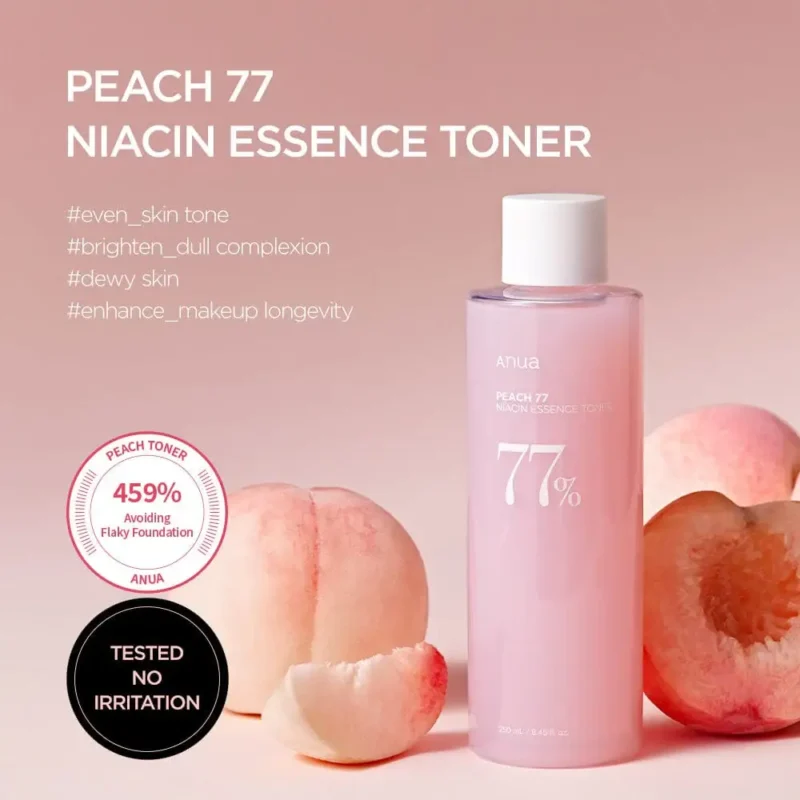 تونر اسنس نیاسینامید آنوا 77% PEACH حجم 250میل - تصویر 2
