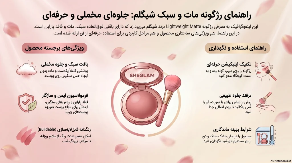 نحوه استفاده از SHEGLAM Lightweight Matte Blush
