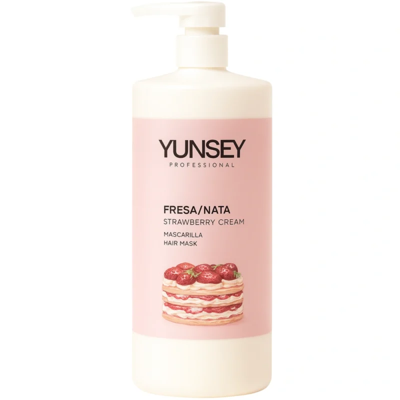 yunsey_strawberry_square_95 (1) ماسک مو آبرسان توتفرنگی یانسی Fresa Nata حجم1000میل - Image 1
