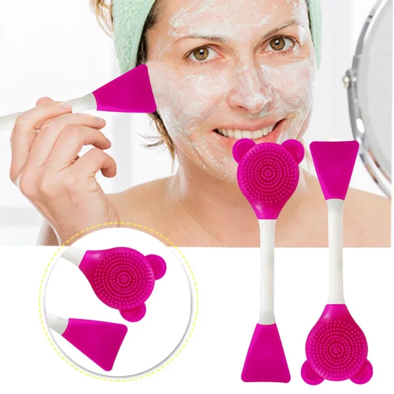 براش سیلیکونی دوطرفه خرسی Facial & Mask Brush - Image 3