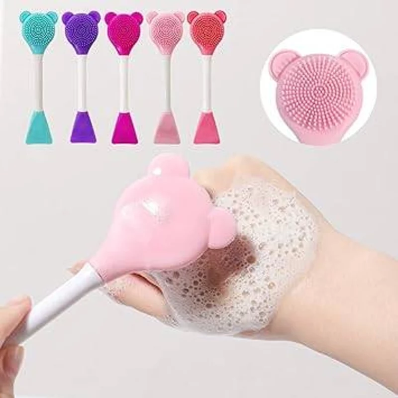 براش سیلیکونی دوطرفه خرسی Facial & Mask Brush - Image 5
