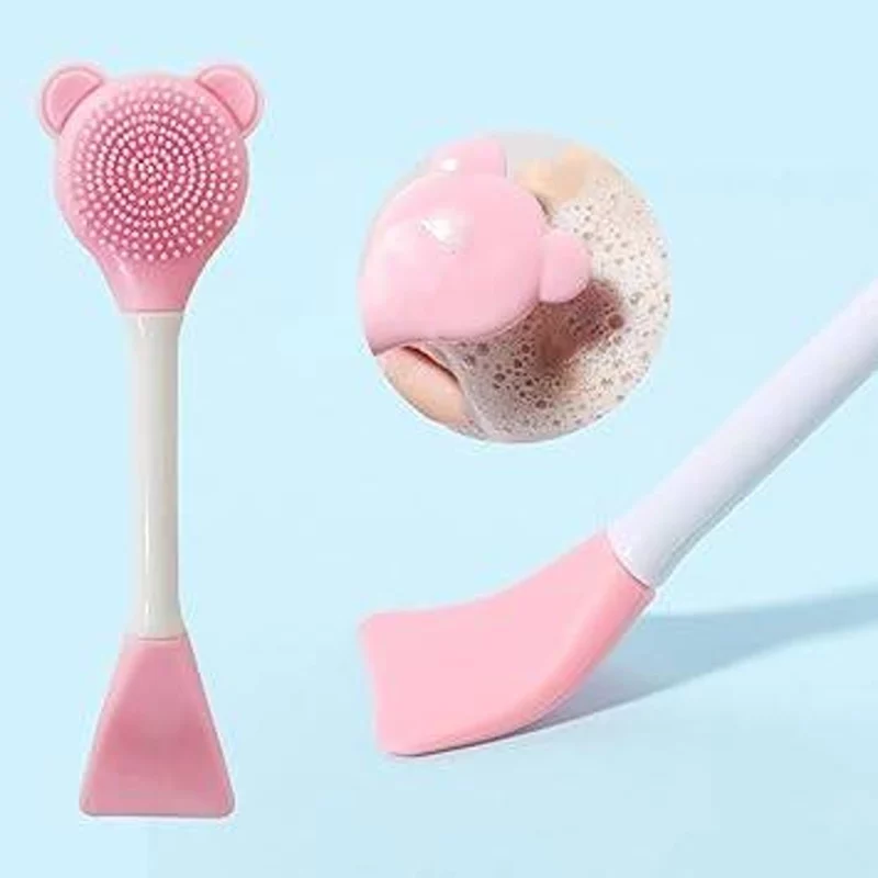 براش سیلیکونی دوطرفه خرسی Facial & Mask Brush - Image 4