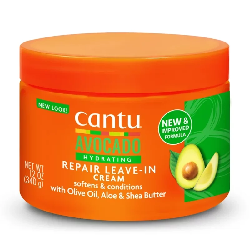 Cantu-Avocado-Hydrating-Leave-in-Conditioning-Cream-with-Olive-Oil-Aloe-and-Shea-Butter-12-oz_f99a743b-0a5b-4234-9063-a60ce446d4ae_web (1) کرم ترمیمکننده مو کانتو Avocado وزن 340 گرم - Image 1