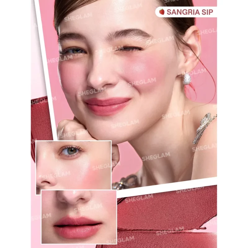 رژلب و رژگونه سه طبقه شیگلم مدل Strawberry - Image 2