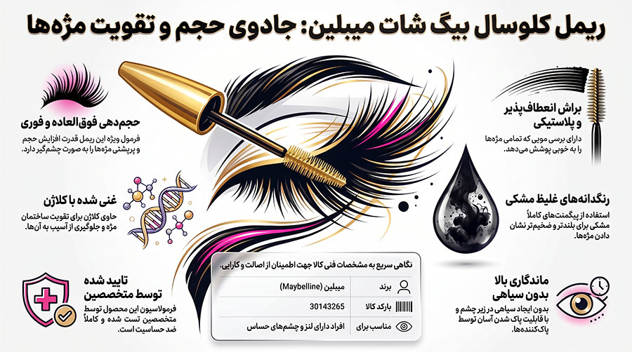 ریمل حجم دهنده کلوسال بیگ شات میبلین