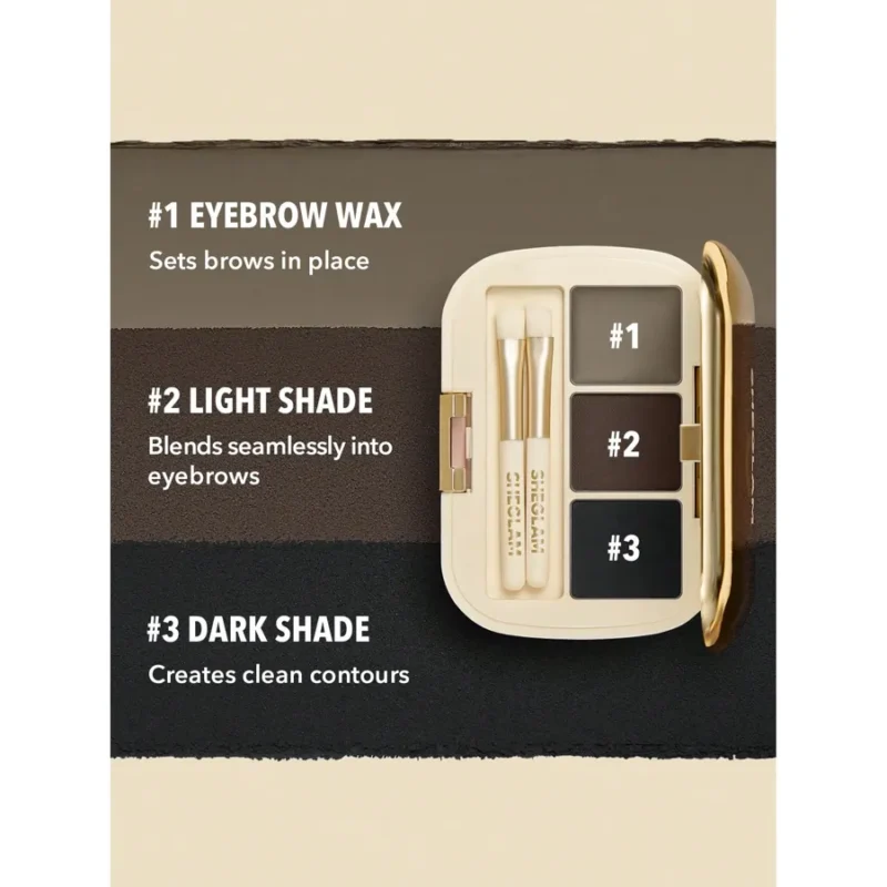 پالت سه تایی سایه و واکس ابرو شیگلم مدل Full-Filled  - Image 6