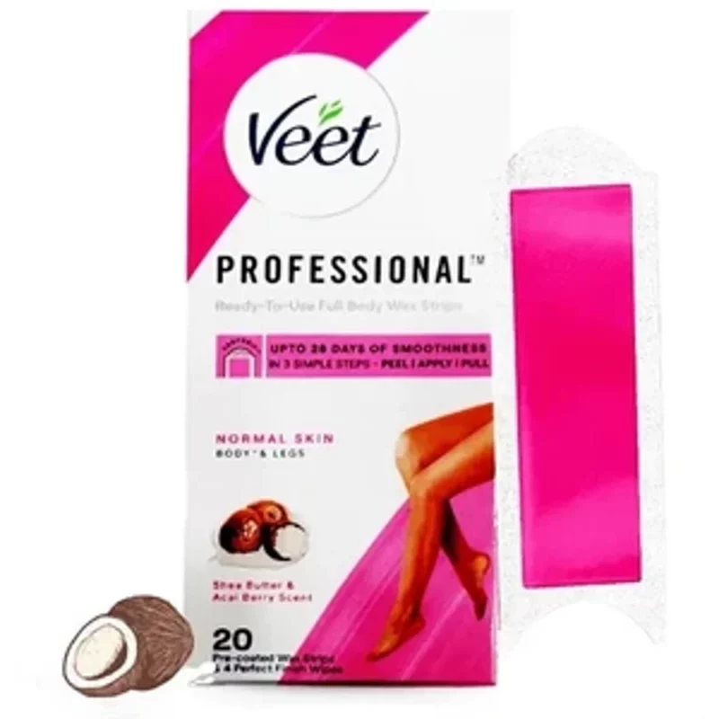 20-full-body-waxing-kit-for-normal-skin-strips-veet-original-imah994fhgefzhgv_web چسب موبر پوست نرمال ويت Shea butter (20عددی) - Image 1