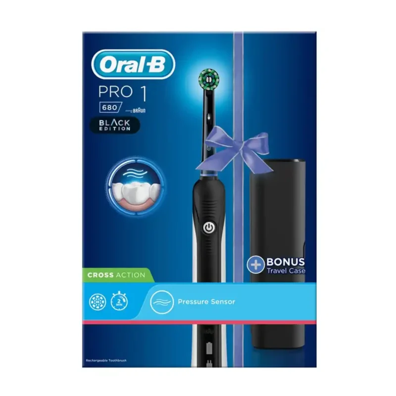 مسواک برقی اورال بی PRO1 680 BLACK EDITION با کیف مسافرتی - Image 1