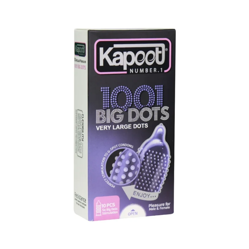 کاندوم کاپوت 1001BIG DOTS با نقاط درشت تقویتی 12عددی - Image 1