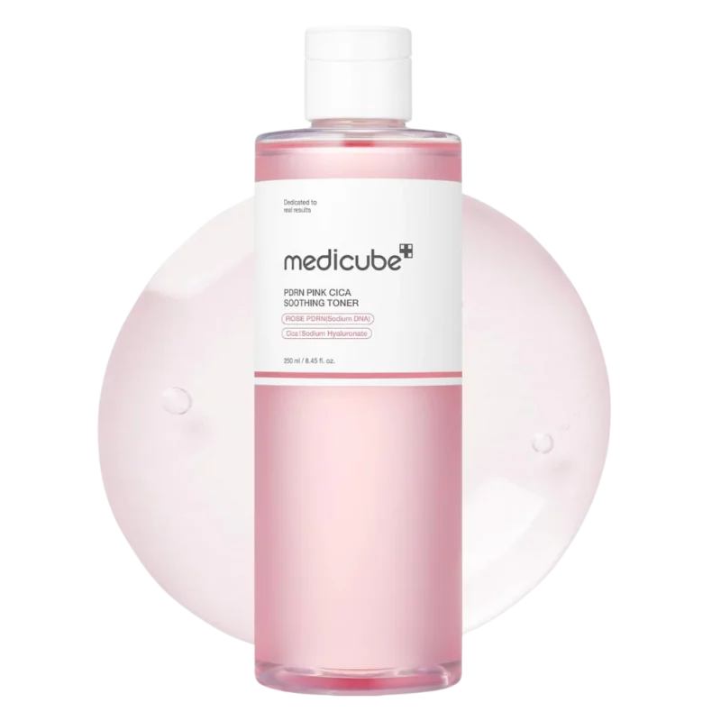 تونر تسکین‌دهنده مدیکیوب PDRN Pink Cica حجم 250میل - Image 1