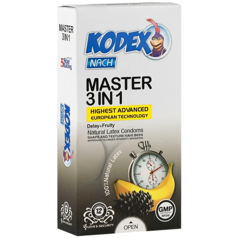 کاندوم تأخیری کدکس مدل Master 3in1 بسته 12عددی - Image 1