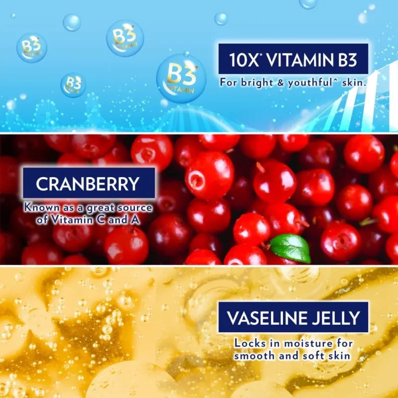 لوسیون بدن کرنبری وازلین Super food حجم 100میل - Image 2