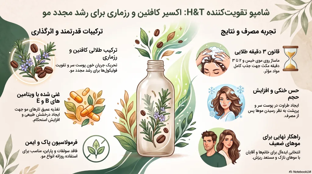 شامپو اچ اند تی Caffeine & Rosemary