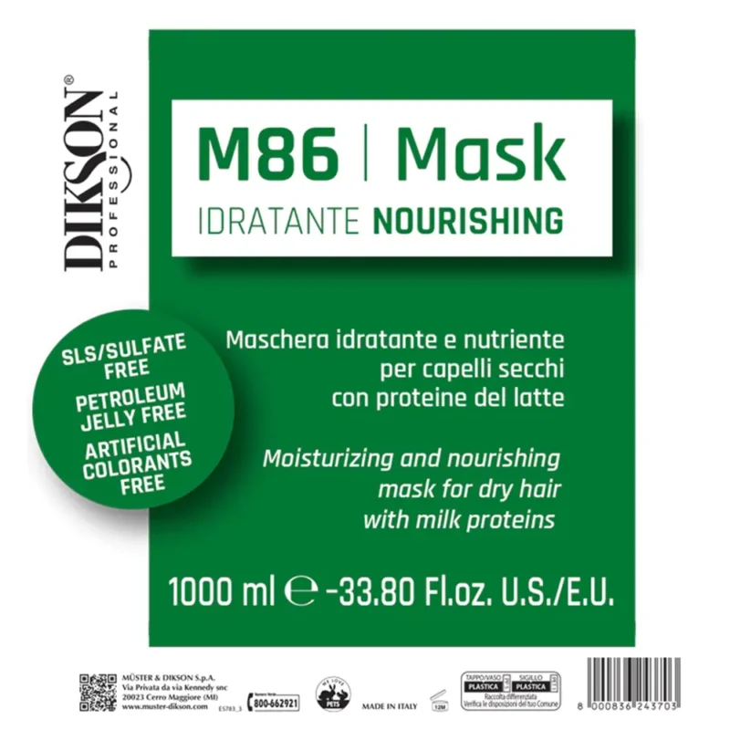 ماسک مو ترمیم کننده دیکسون M86 حجم ۱۰۰۰ میل