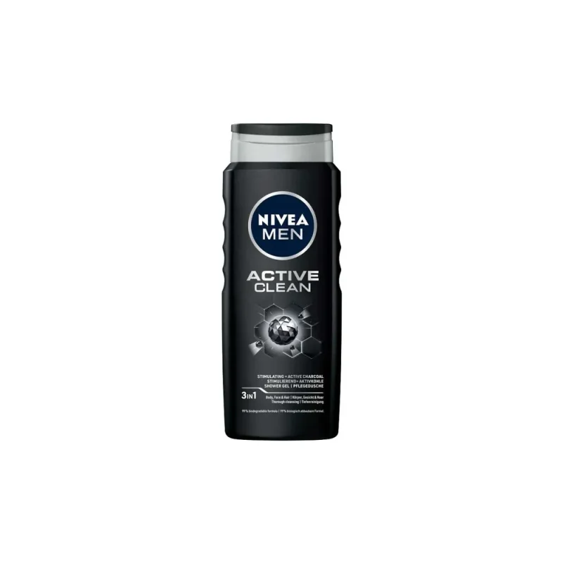 Nivea_ActiveClean شامپو بدن مردانه نیوآ Active Clean حجم 500میل - Image 1