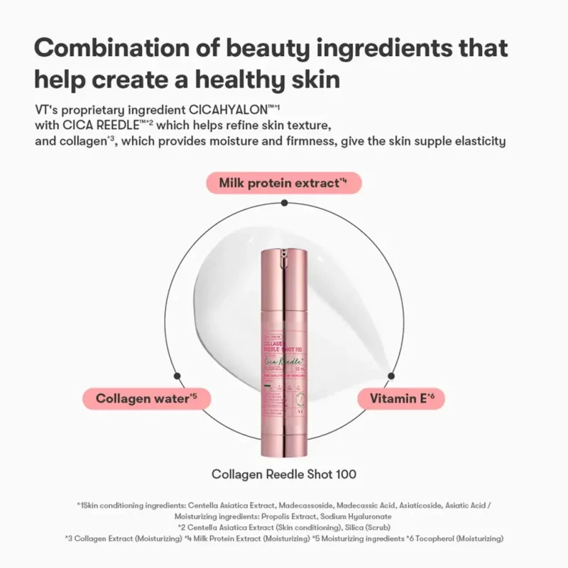 سرم سفت‌کننده پوست وی‌تی Collagen Reedle Shot 100 - Image 3