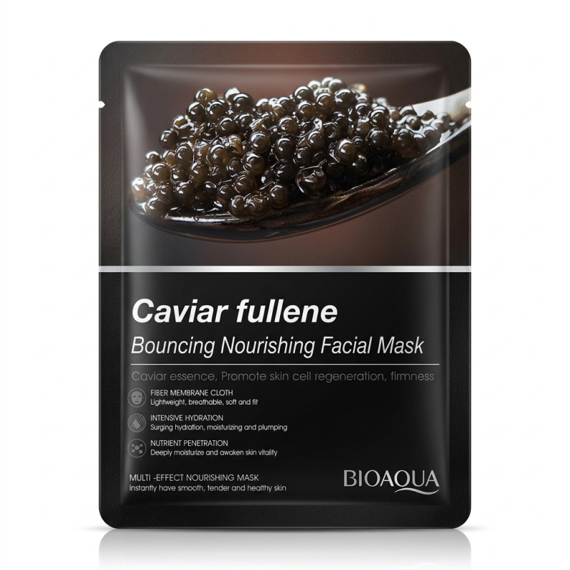 ماسک ورقه‌ای صورت بایوآکوا مدل Caviar Fullene حجم 25 گرم - Image 1
