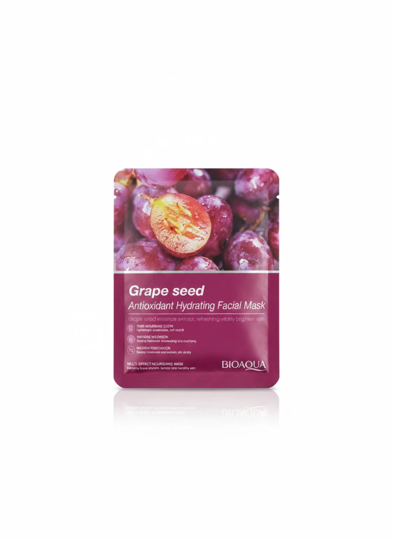 595a5e85-da29-4040-a2ee-efe971d74cac ماسک ورقهای آنتیاکسیدان عصاره هسته انگور بیوآکوا Antioxidant Hydrating حجم 25 گرم - Image 1