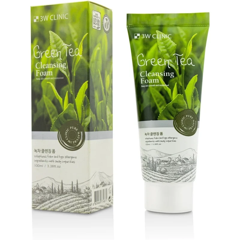 فوم شستشو صورت 3W clinic مدل Green tea حجم 100میل - Image 2