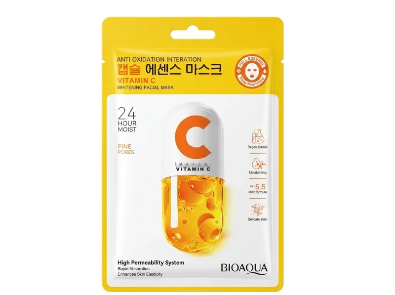 ماسک صورت ورقه ای بیوآکوا مدل Vitamin C - Image 1