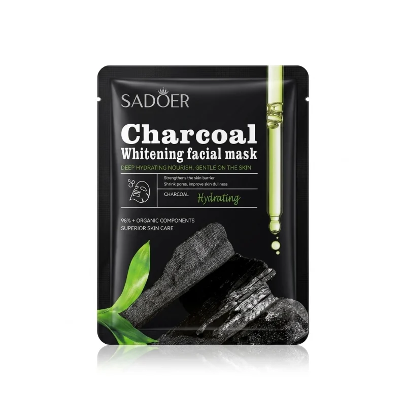 ماسک ورقه‌ای زغال سادوئر SADOER Charcoal Whitening  حجم 25 گرم - Image 1