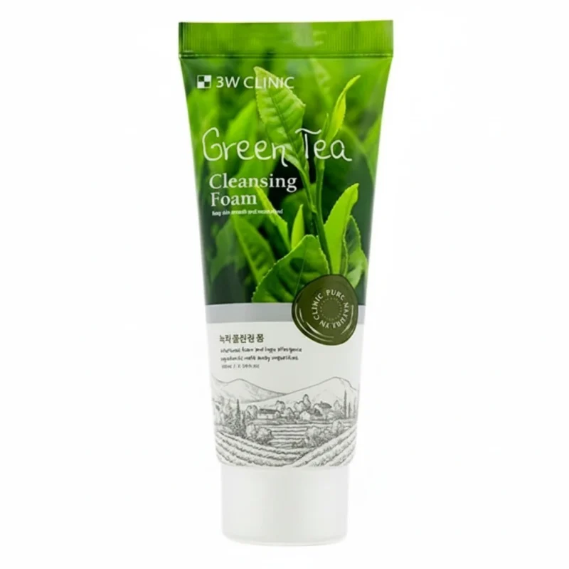 فوم شستشو صورت 3W clinic مدل Green tea حجم 100میل - Image 1