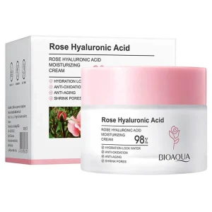 کرم مرطوب‌کننده بیوآکوا مدل Rose Hyalouronic Acid حجم ۵۰ گرم
