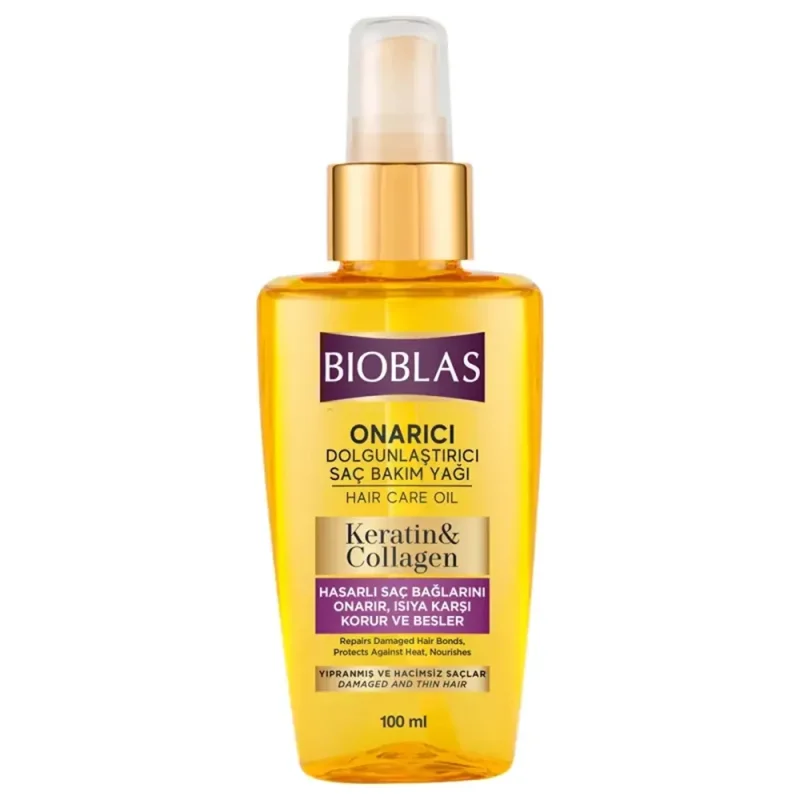 کراتین و کلاژن روغن مو بیوبلاس مدل Keratin & Collagen حجم ۱۰۰ میل