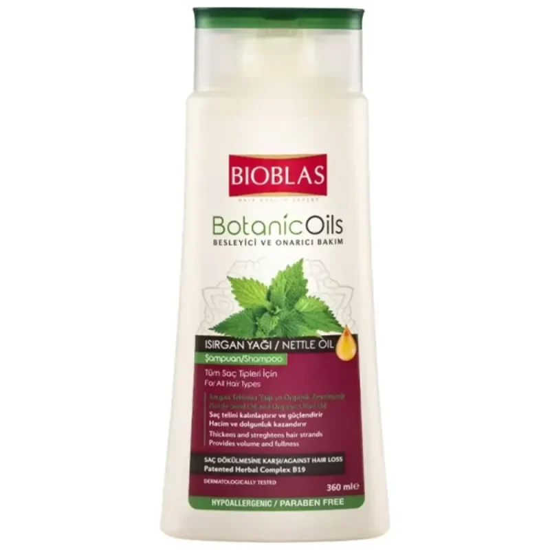 شامپو ضدریزش بیوبلاس مدل Nettle Oil حجم ۳۶۰ میل
