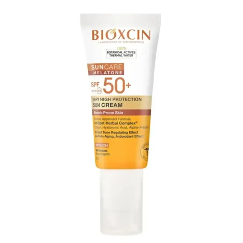ضد آفتاب بی‌رنگ بیوکسین SPF50 مدل Melatone حجم ۵۰ میل