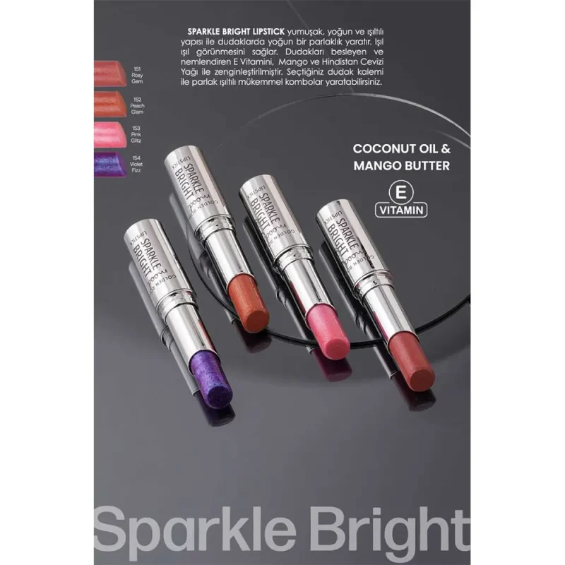 رژلب جامد گلدن رز مدل Sparkle Bright - Image 2