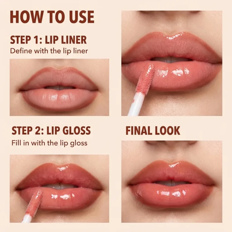 خط لب و لیپ گلاس دوطرفه شیگلم Lip Rules وزن 4.3گرم - Image 4