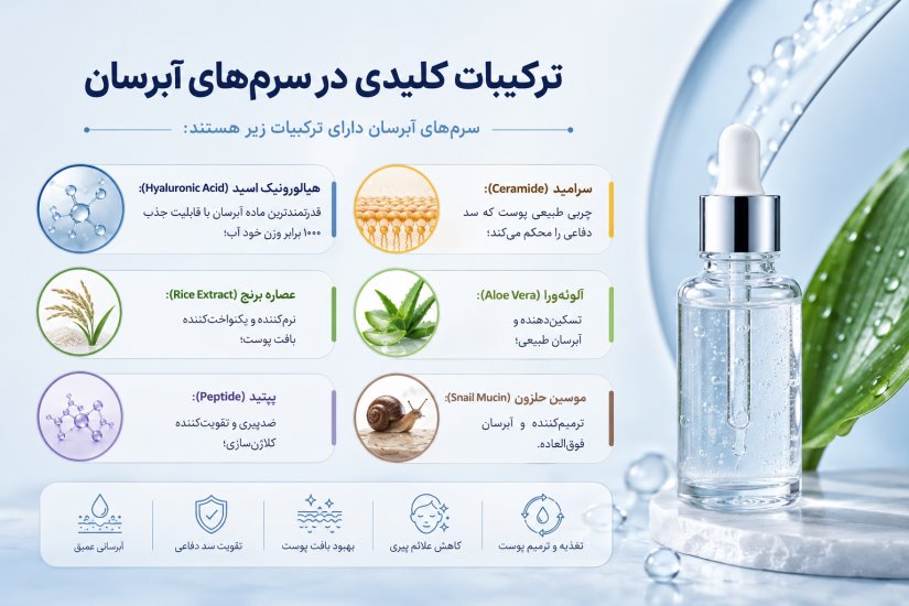 ترکیبات کلیدی سرم آبرسان
