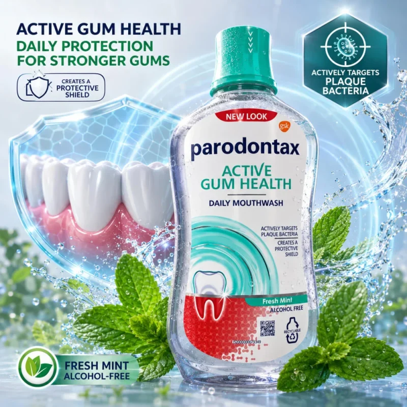 دهانشویه پارودونتکس مدل Active gum حجم 500میل - Image 2