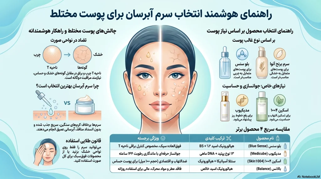 نکات بهترین سرم آبرسان پوست مختلط