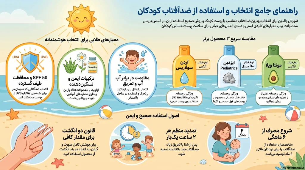 چگونه بهترین ضد آفتاب کودک را انتخاب کنیم؟