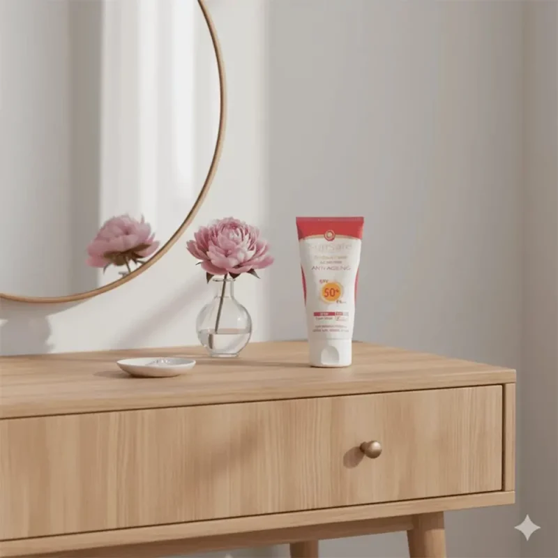 کرم ضد آفتاب ضدچروک رنگی سان سیف Anti-Ageing حجم ۵۰ میل - Image 5