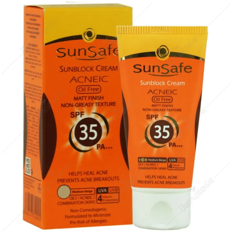 کرم ضدآفتاب رنگی فاقد چربی سان سیف Oil Free حجم ۵۰ میل - Image 4