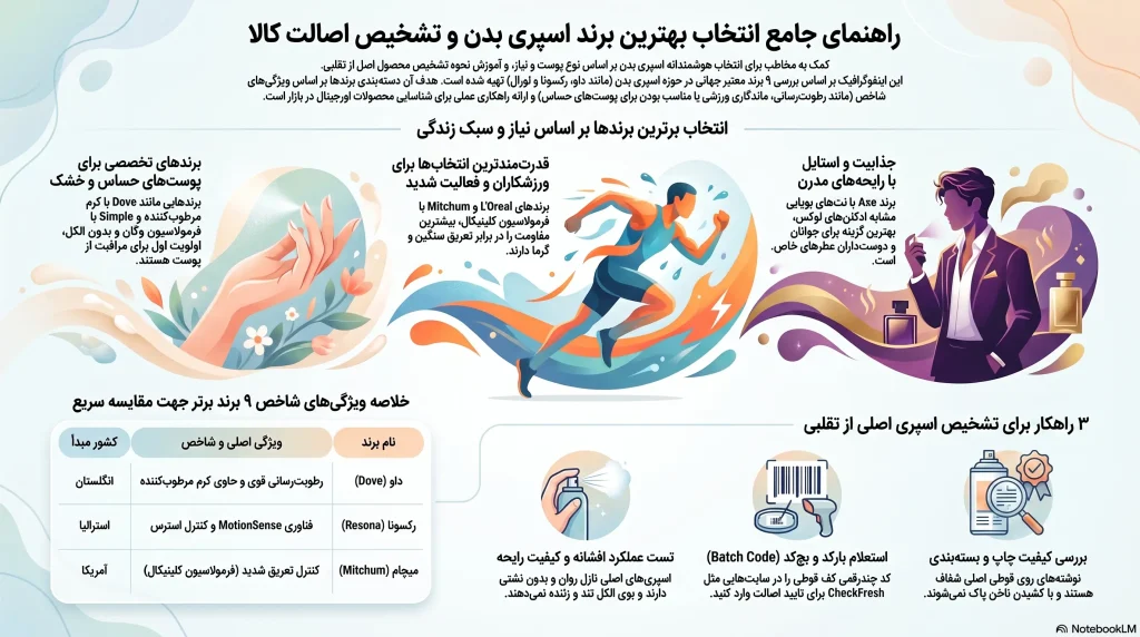 راهنمای خرید بهترین برند اسپری بدن