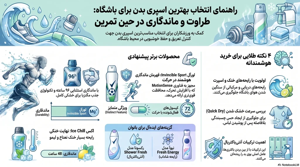 راهنما و معرفی ۱۵ مدل از بهترین اسپری بدن برای باشگاه