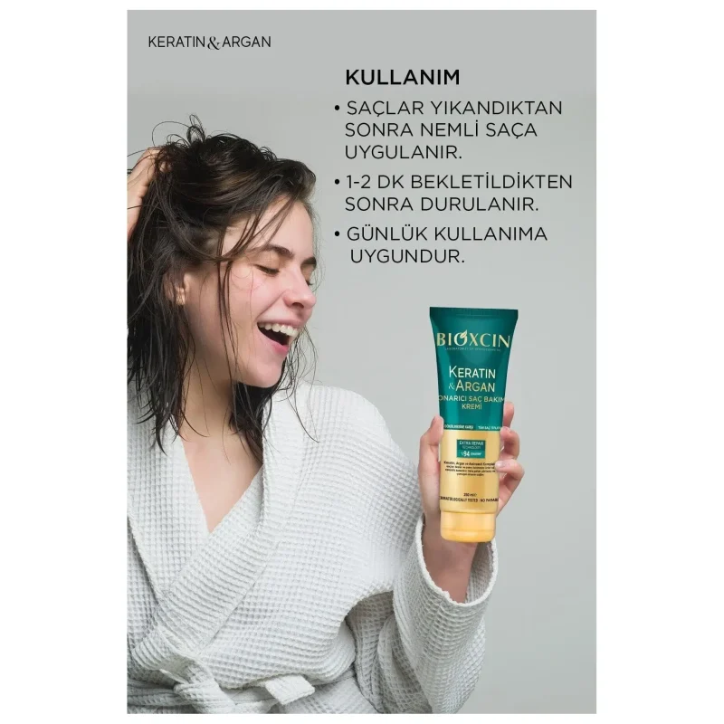 نرم کننده مو بیوکسین مدل Keratin & Argan حجم 250میل - Image 2