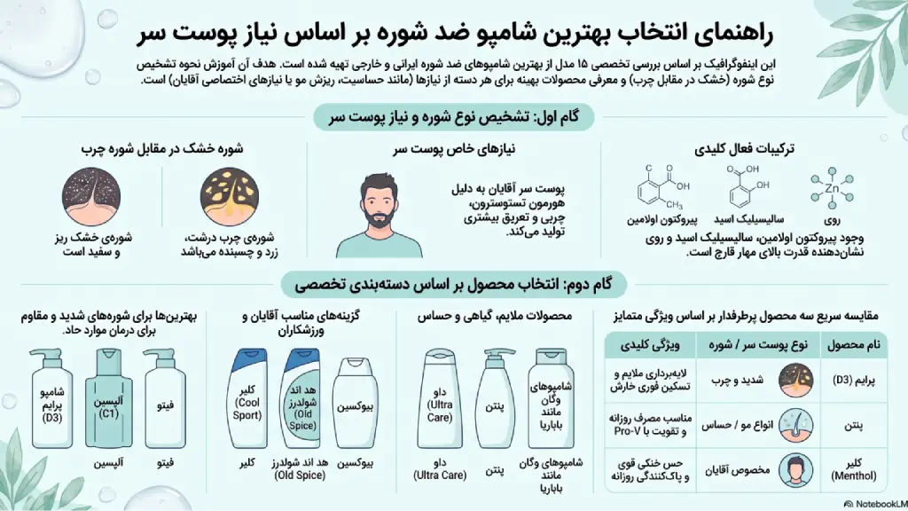 انتخاب بهترین شامپو ضد شوره