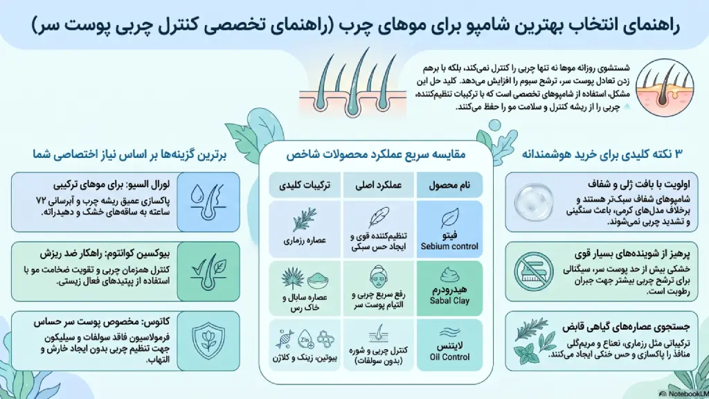 راهنمای خرید بهترین شامپو برای مو چرب