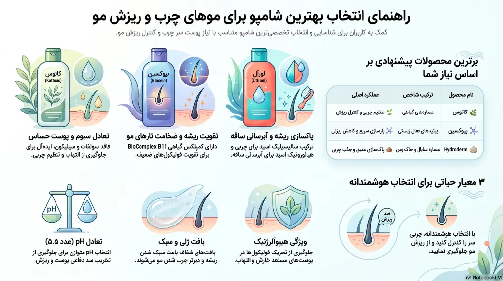 بهترین شامپوهای ضد ریزش و کنترل چربی مو