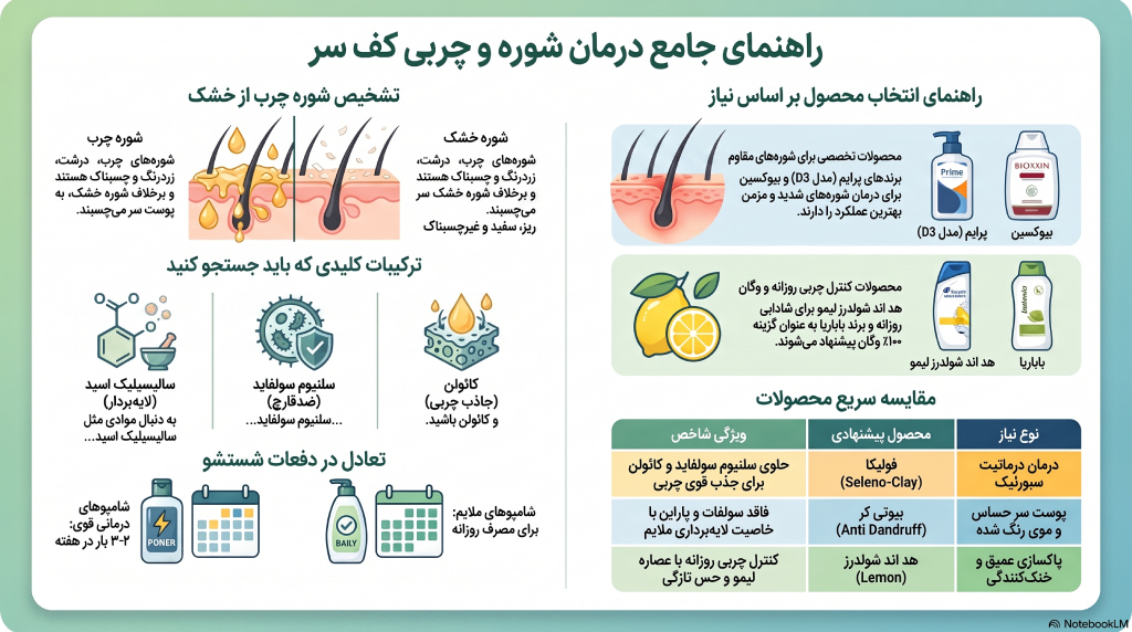 شامپو ضد شوره کف سر چرب