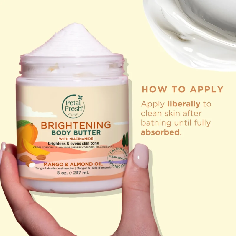 باتر بدن روشن‌کننده پتال فرش Brightening Mango & Almond Oil حجم 237 میلی‌لیترز
